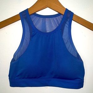 blue mesh sports bra